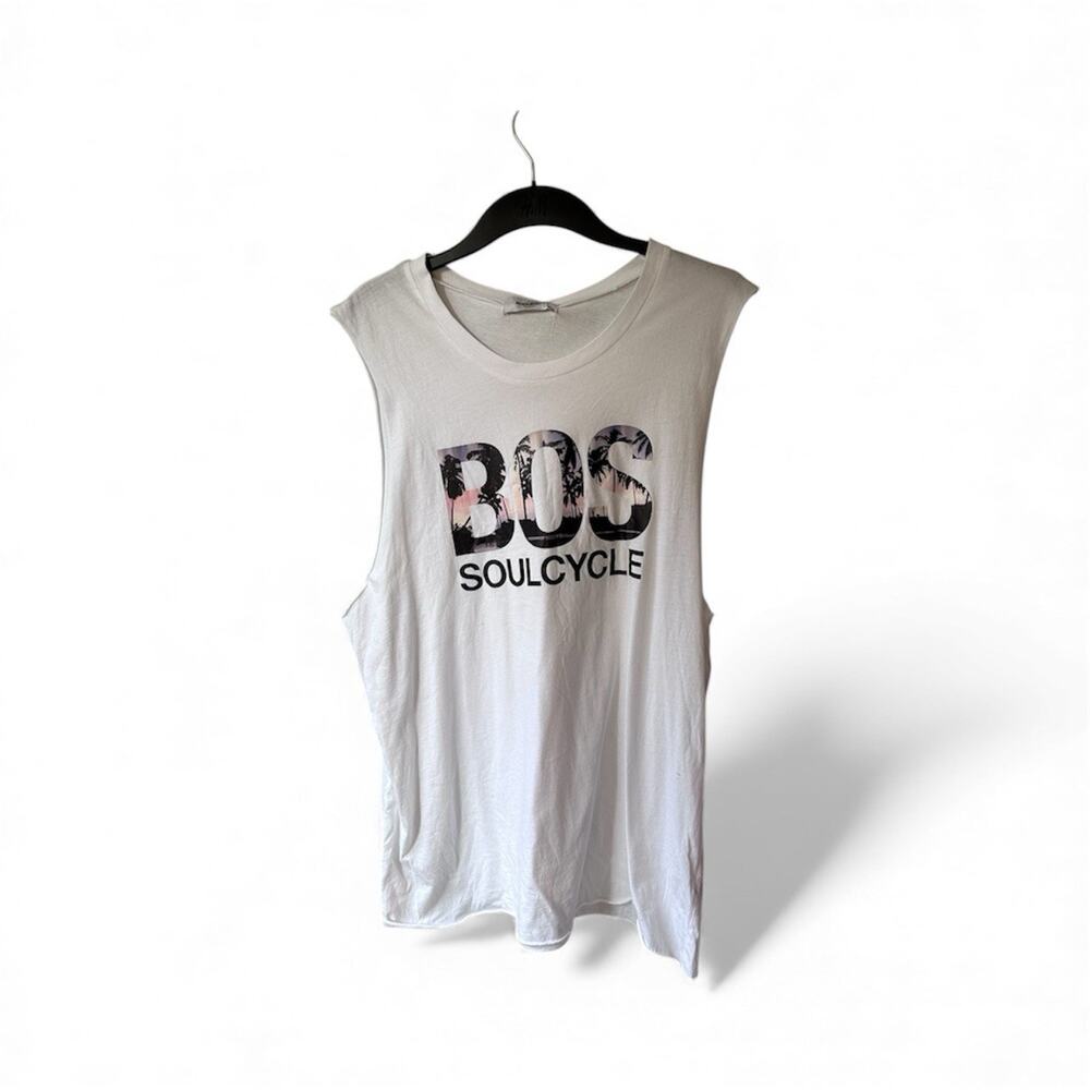 SoulCycle Men’s White Muscle Tee Size L NWT Made In USA